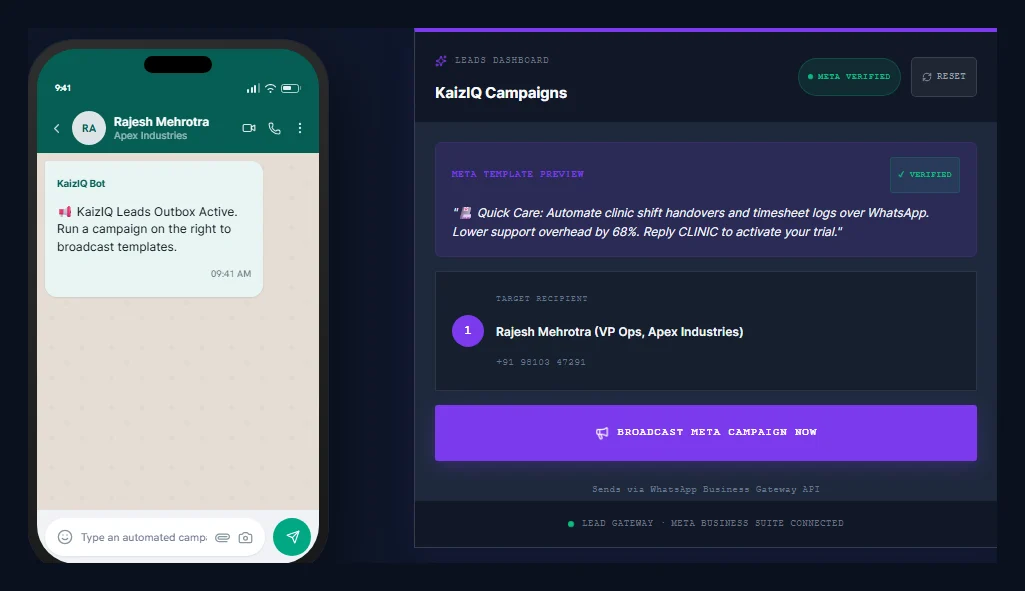 KaizIQ Leads product screenshot