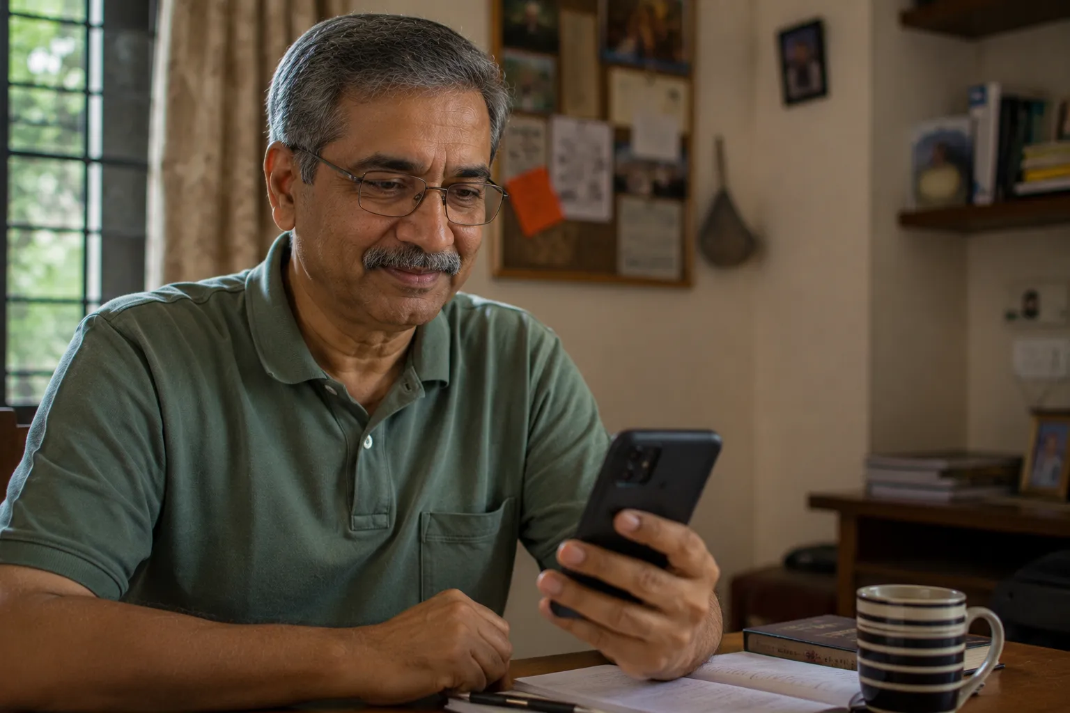 Parent receiving a live attendance notification on their phone
