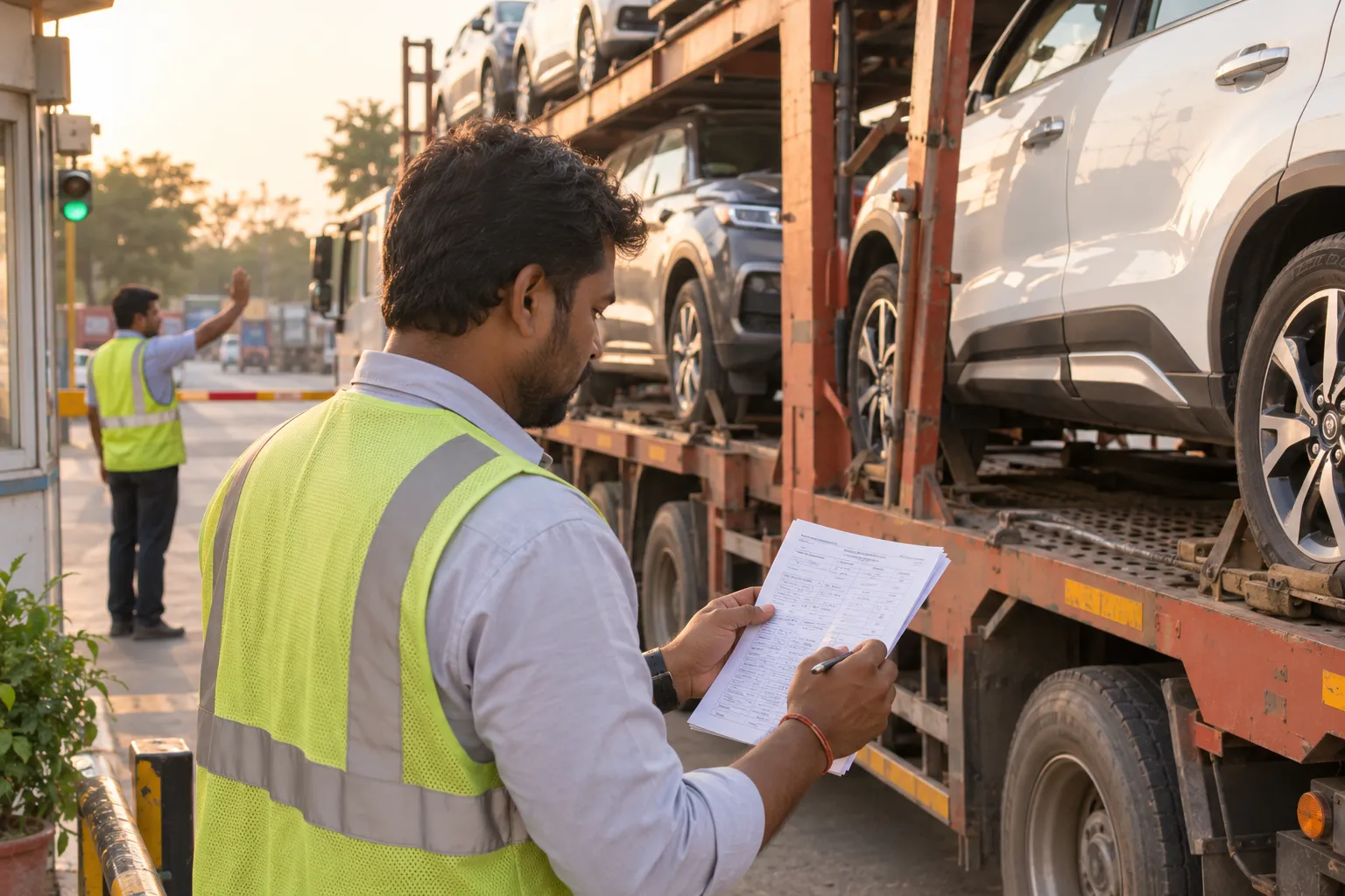 Gate operator matching a dispatch advice against an outbound load